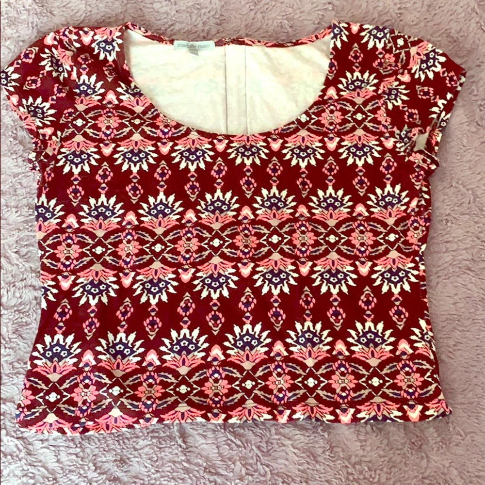 Cropped floral shirt